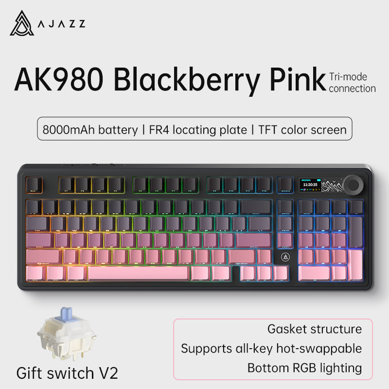 AJAZZ AK980 Gaming Mechanical Keyboard 8000mAh battery