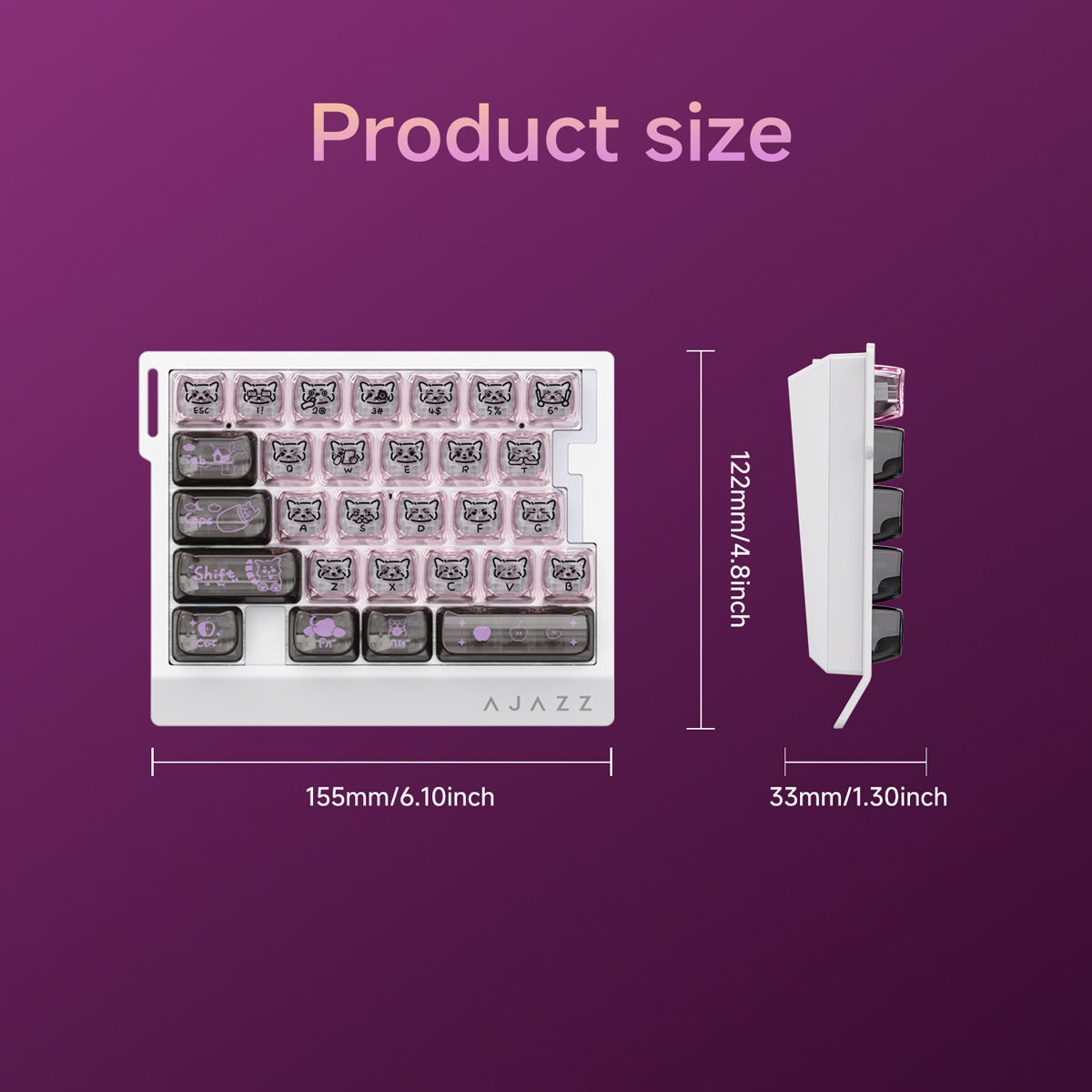 AJAZZ AK029 Ultra One-Handed Gaming Keyboard, 29-Key RGB, Full Key Customization, Hot-Swappable