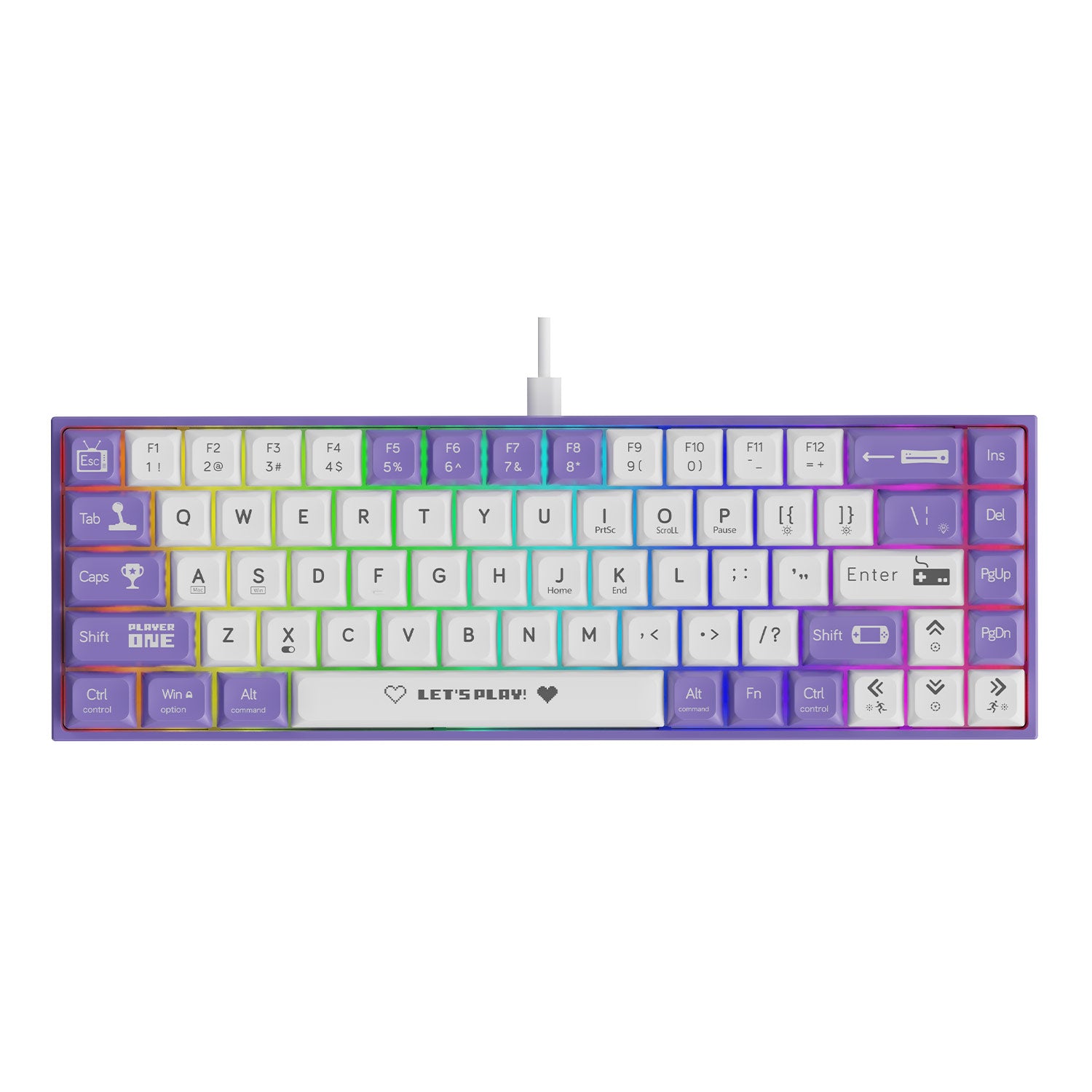 AJAZZ AK680 Keyboard wired Mixed color lights Dual key caps Full key hot swappable