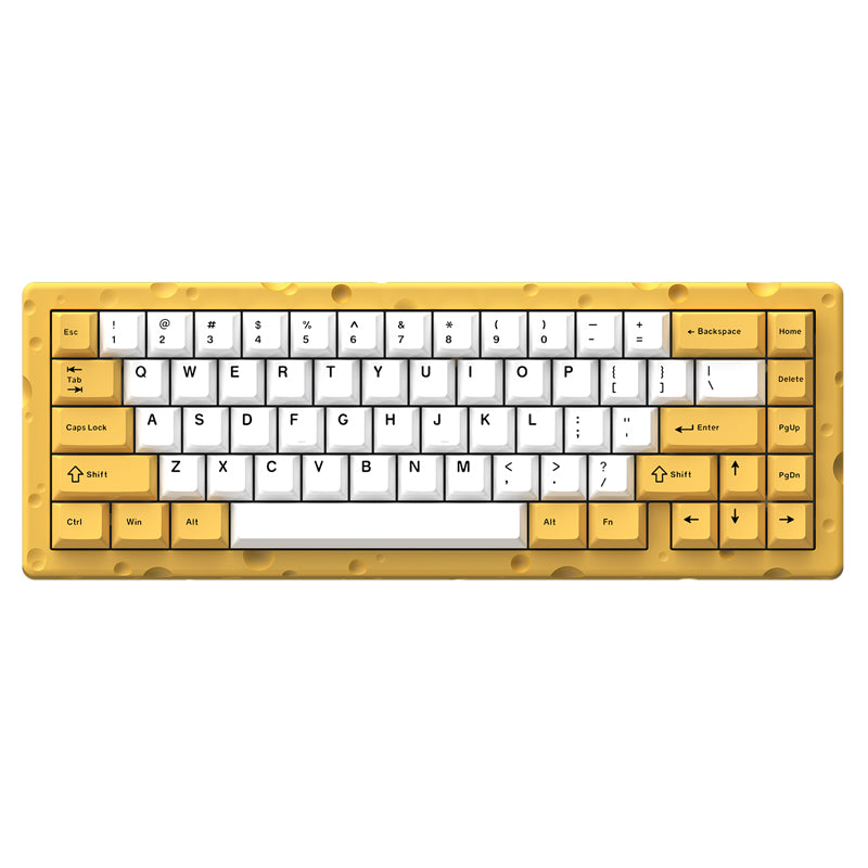 AJAZZ AC067 Wired Mechanical Keyboard Full aluminum CNC-machined case Cheese-themed colorway Fully hot-swappable for all keys