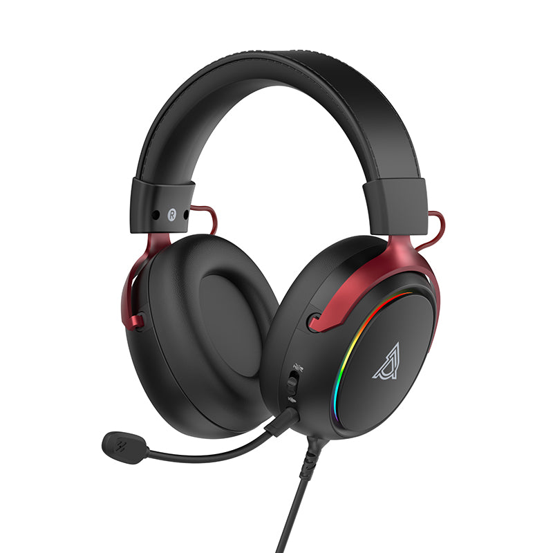AJAZZZ AHW10 Over-Ear Wired Gaming Headset Virtual 7.1 Surround Sound Plug and Play RGB Lighting Effects