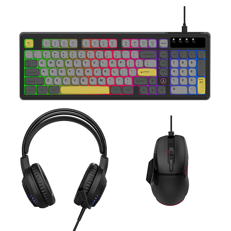 AJAZZ AT120 Three piece set ofe-sports games Cool iridescent lighting effect 97 key configuration