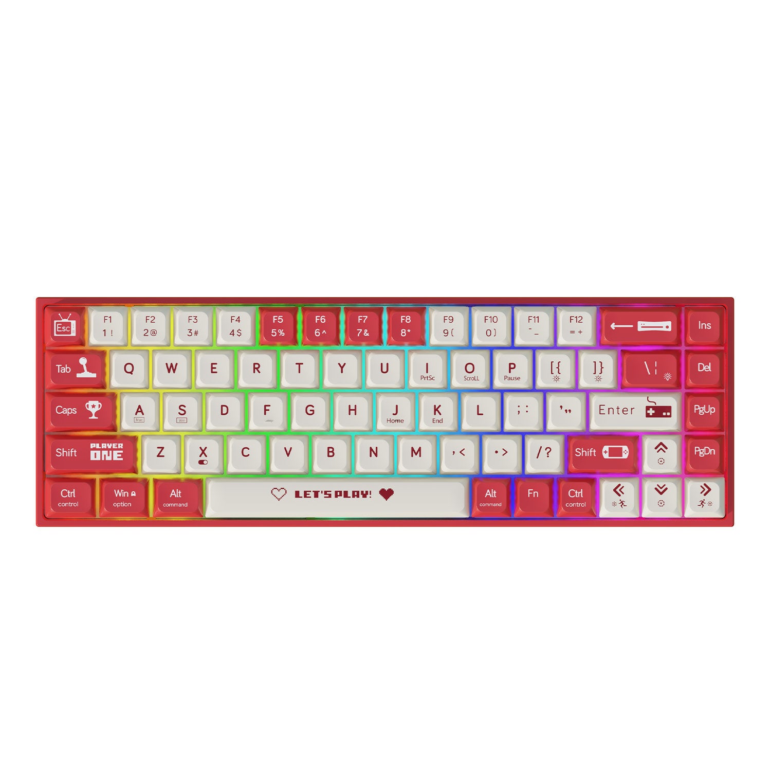 AJAZZ AK680 Keyboard wired Mixed color lights Dual key caps Full key hot swappable