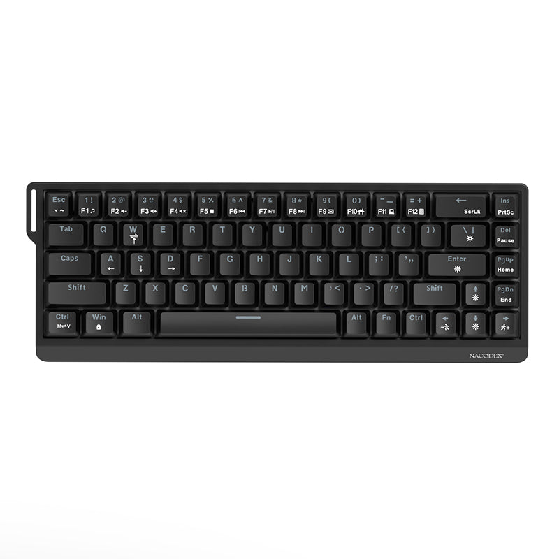AJAZZ NK68 V2 Mechanica Keyboard with 65-key layout plug and play wired connection multi-system compatibility (Windows all versions + iOS) ribbon design.