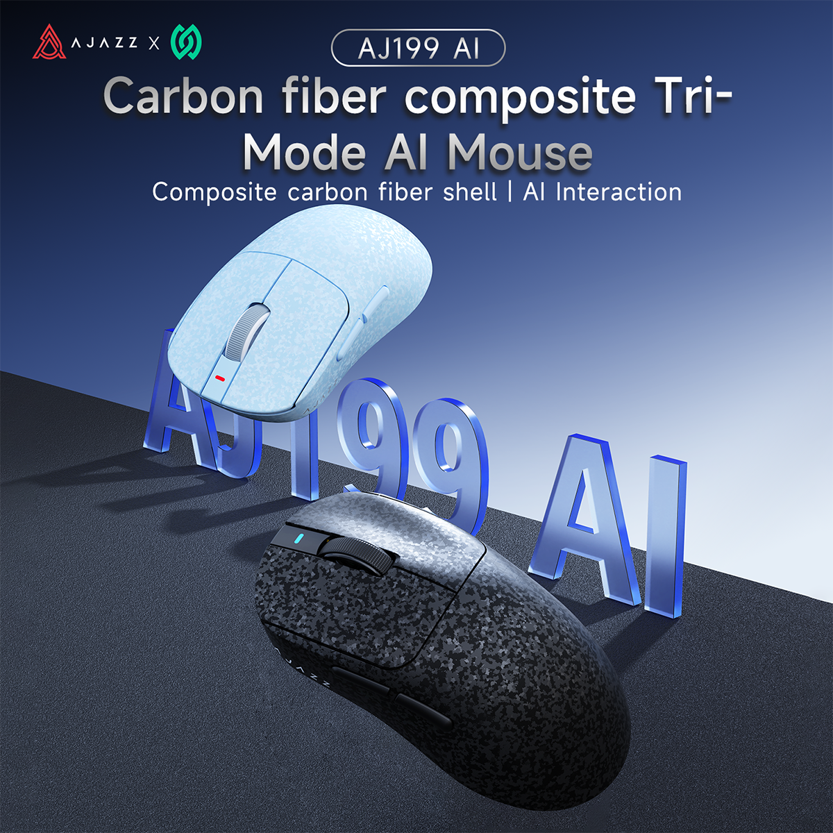 AJAZZ AJ199 AI Carbon fiber compositeTri-Mode AI Mouse Composite carbon fiber shell I Al Interaction