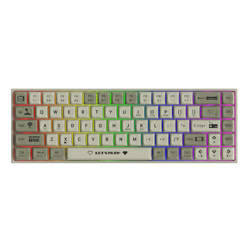 AJAZZ AK680 Keyboard wired Mixed color lights Dual key caps Full key hot swappable