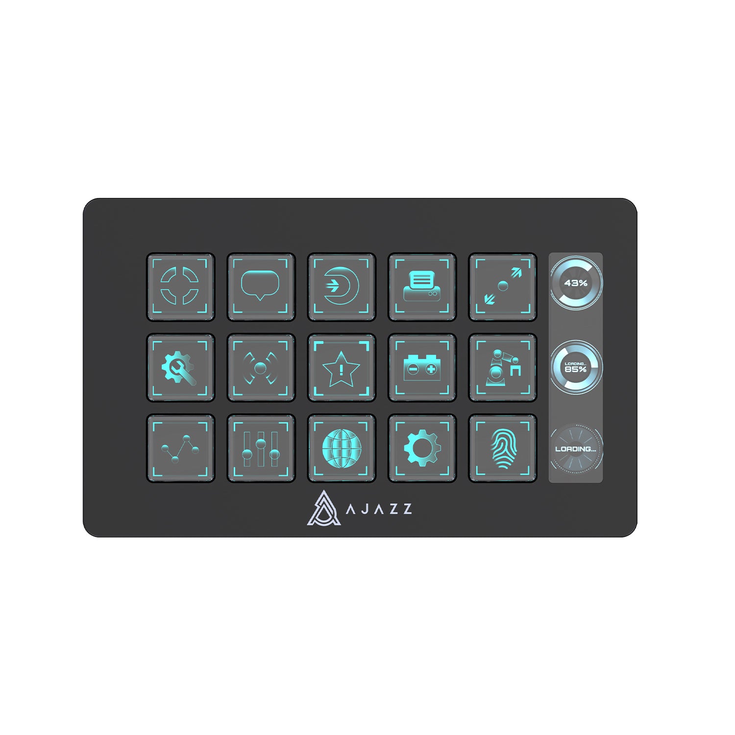 AJAZZ AKP153E Desktop Controller Console Panel With 15 Programmable Shortcut Keys, Detachable 40° Non-Slip Stand, Wired Connection, Compatible With Mac/Windows And Mainstream Live Streaming Software