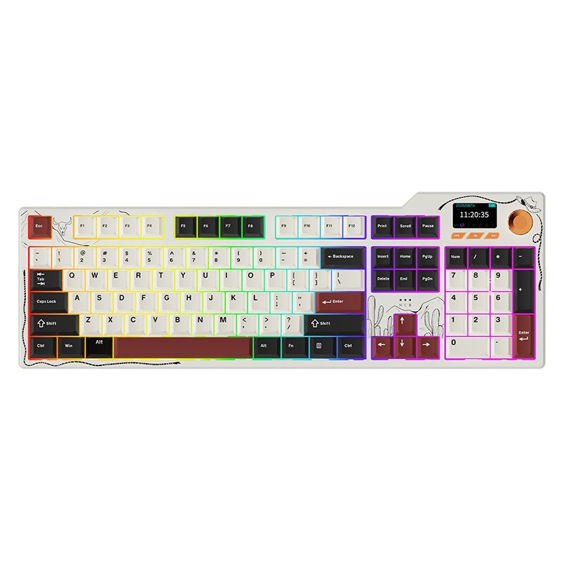 AJAZZ AK35I V4 Keyboard Western cowboy Shell New Theme Tri-mode with screen RGB DIY