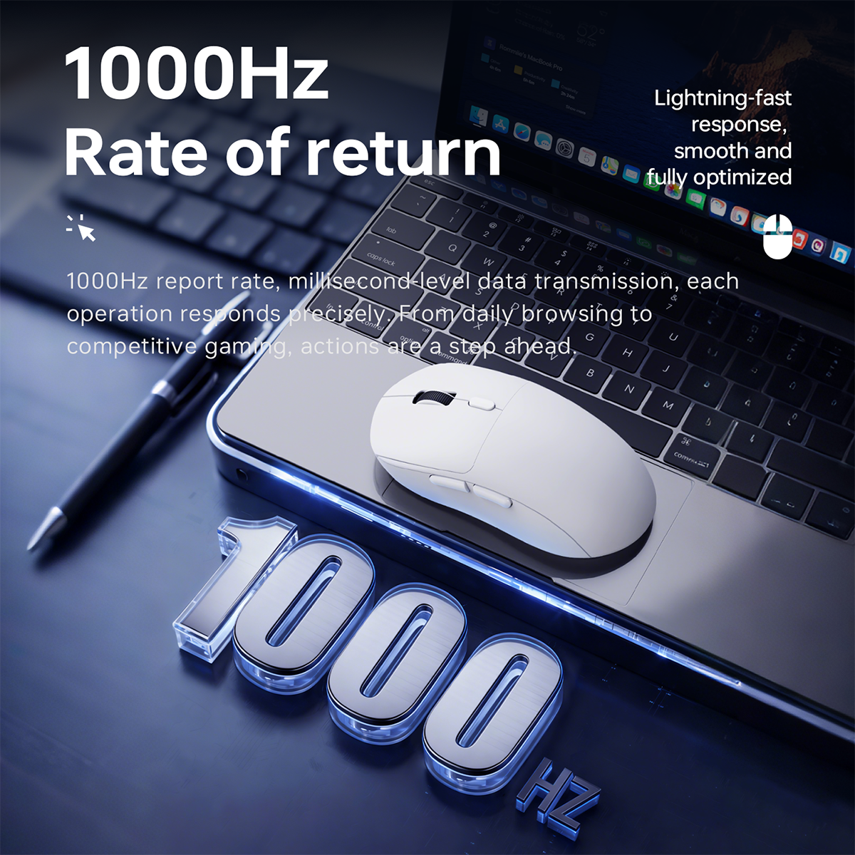 AJAZZ NJ07 MC Lightweight Wireless Mouse for Gaming and Office Use 300mAh Battery, Lightweight 67g Design, PAW3311 Sensor