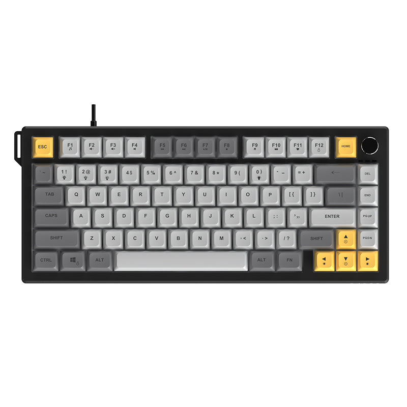 AJAZZ AF82 Gaming keyboard Series Quiet Bluetooth/2.4G Wireless/Wired 75% Layout Multimedia Knob Enjoy Dual Enjoyment for Office and Entertainment