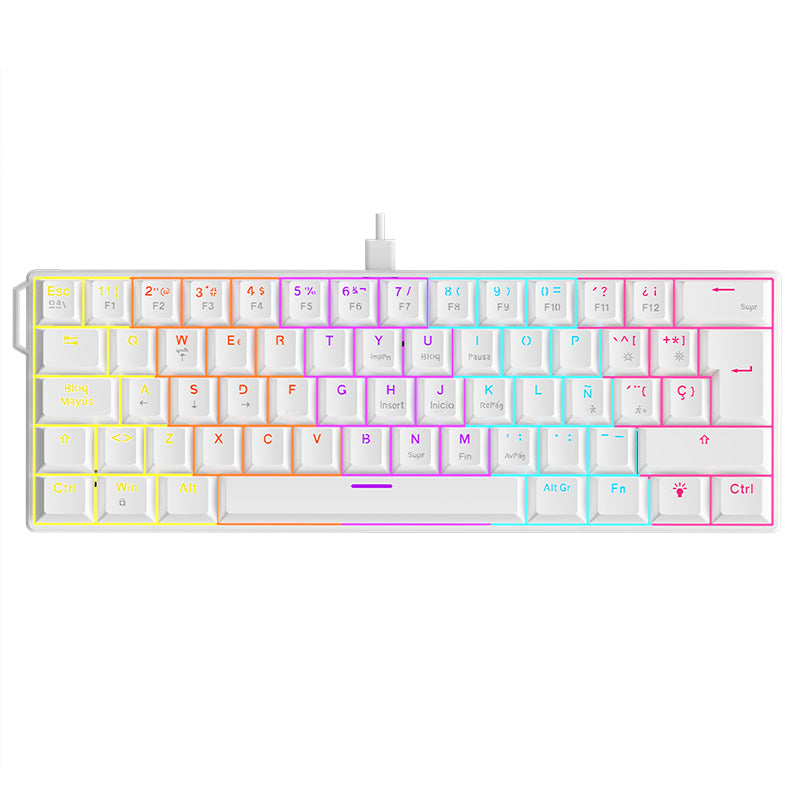 Spanish version Ajazz NK61 Wired Mechanical Gaming Keyboard Hot-swappable with socket Custom band