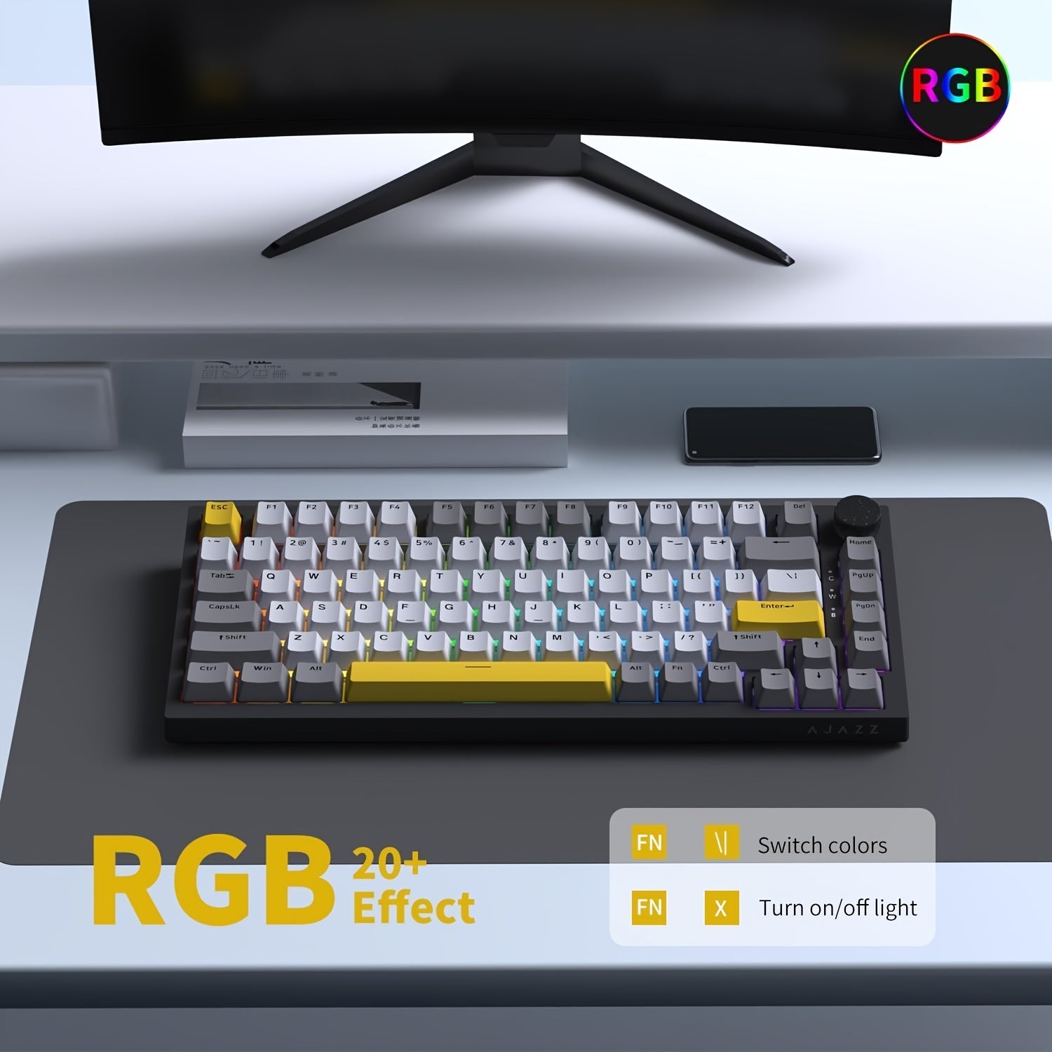 AJAZZ AK820 MAX HE Esports magnetic axis Keyboard RGB DIY version 8K return rate wired version