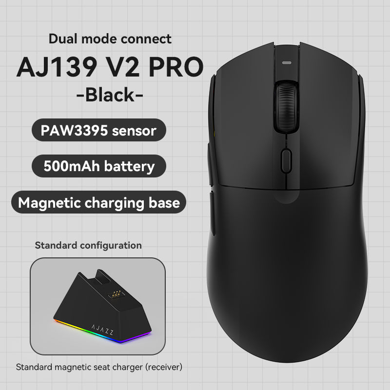 AJAZZ AJ139 V2 Series Mouse PAW3311/PAW3395 500mAhsensor DPI Adjustable to 12000 Tripe Mode-Dual Mode