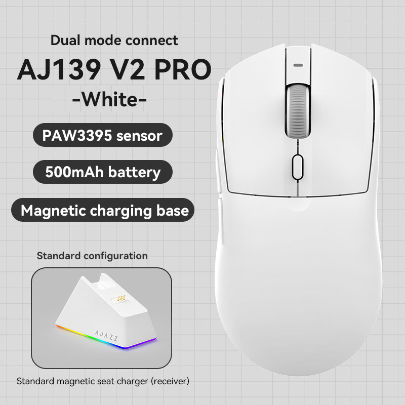 AJAZZ AJ139 V2 Series Mouse PAW3311/PAW3395 500mAhsensor DPI Adjustable to 12000 Tripe Mode-Dual Mode