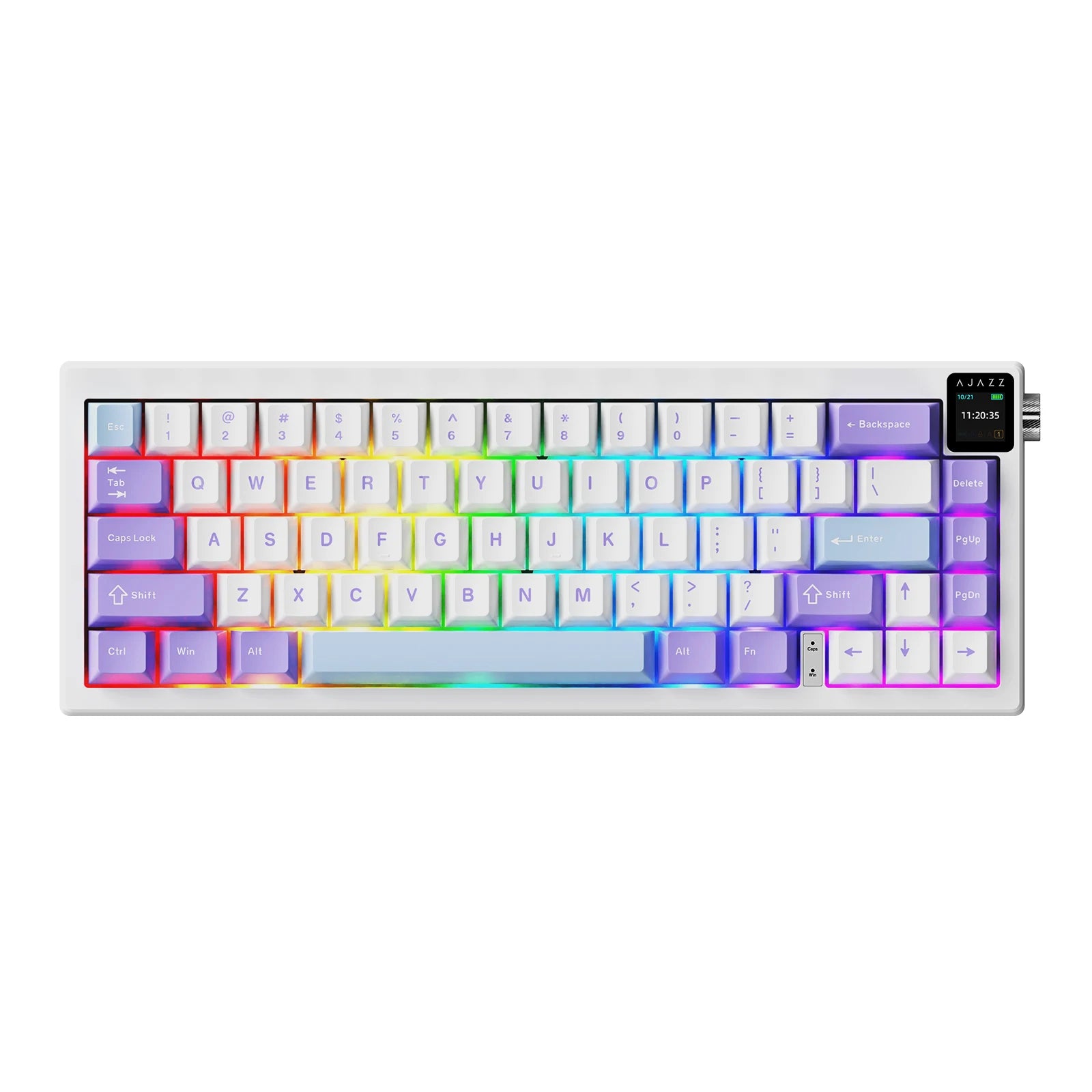 AJAZZ AK650 Mechanical Keyboard TFT Color Display 5000mAh Battery Metal Knob Custom GIFsHot-Swap Wired/Bluetooth/2.4Ghz Wireless 65% Layout