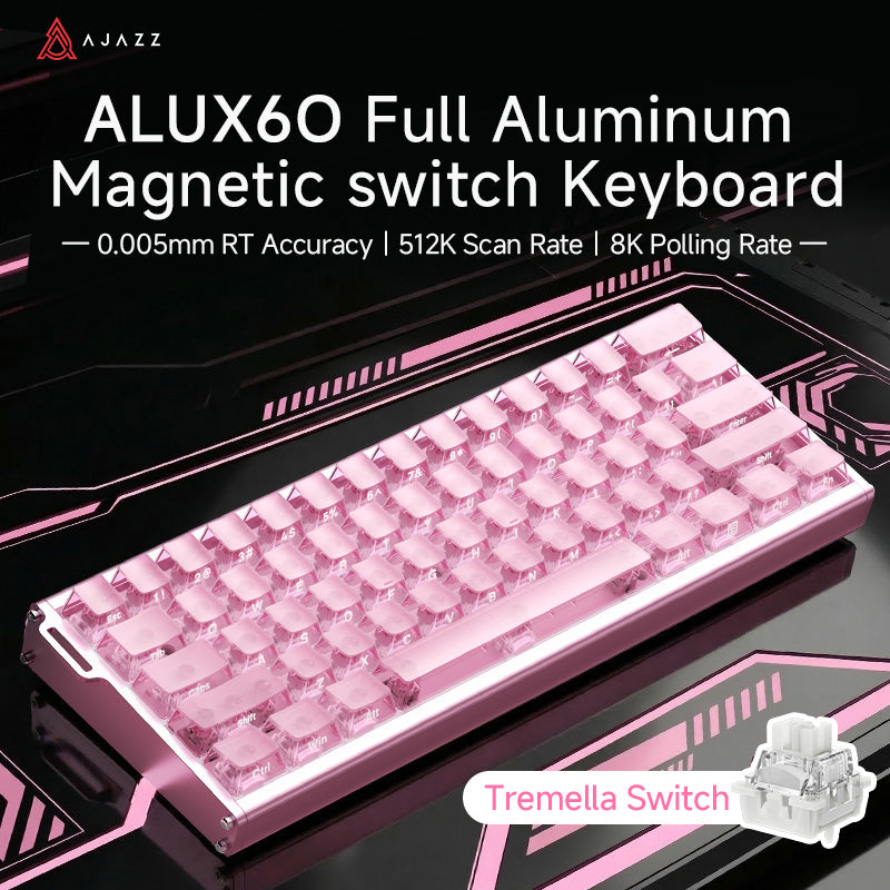 AJAZZ ALUX60 TITAN Full Aluminum MagneticSwitch Keyboard Wired RGB DIY 8K Hot-swappable Magnetic Axle