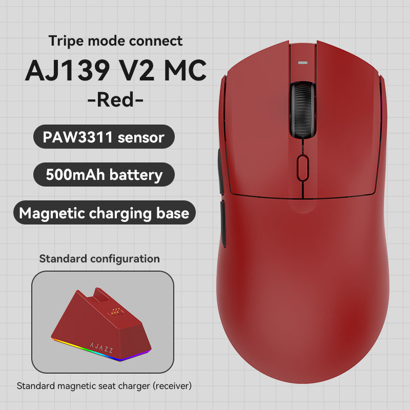 AJAZZ AJ139 V2 Series Mouse PAW3311/PAW3395 500mAhsensor DPI Adjustable to 12000 Tripe Mode-Dual Mode