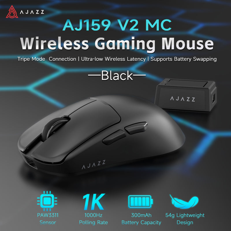 Ajazz AJ159 V2 MC Gaming Wireless Mouse with Professional Competitive Driver and Three Modes