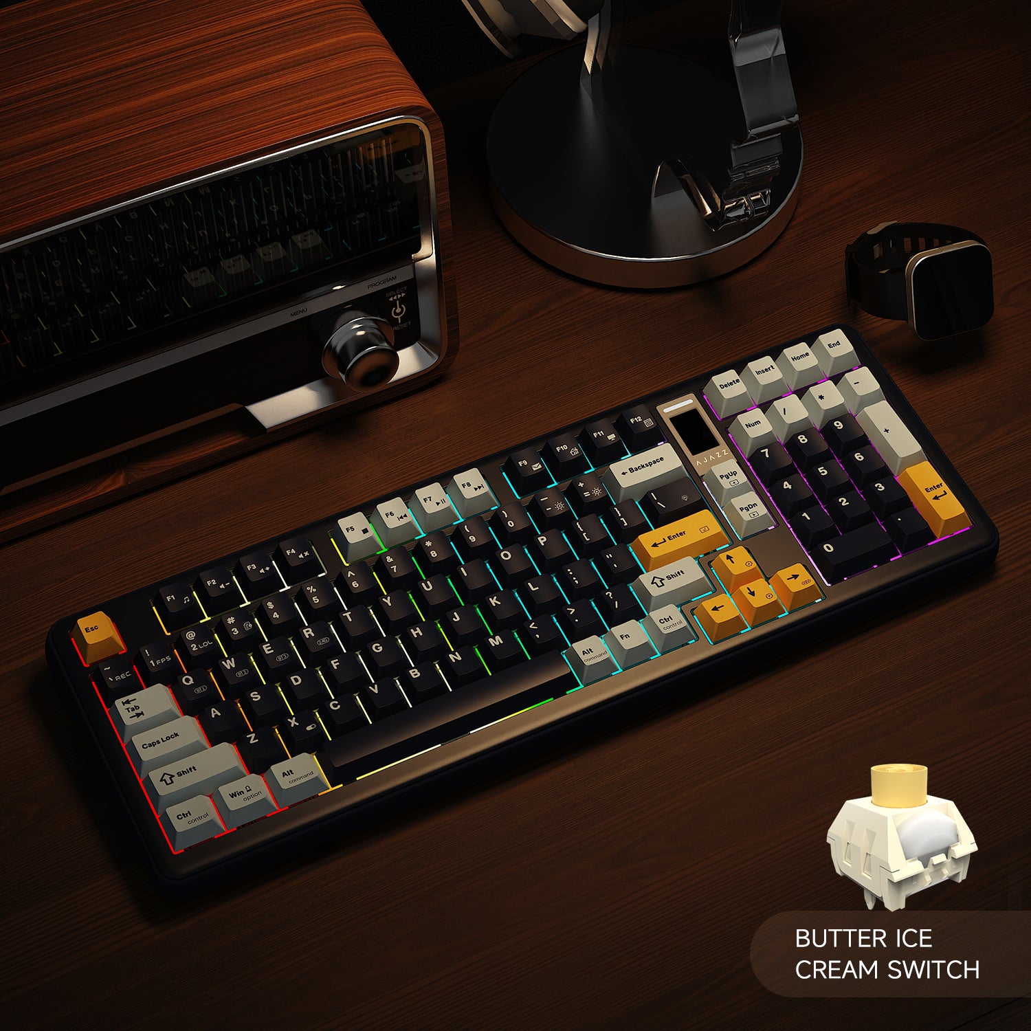 AJAZZ AC100 Aluminum Mechanical Keyboard Bluetooth Wireless 2.4G Wired Hot Swap