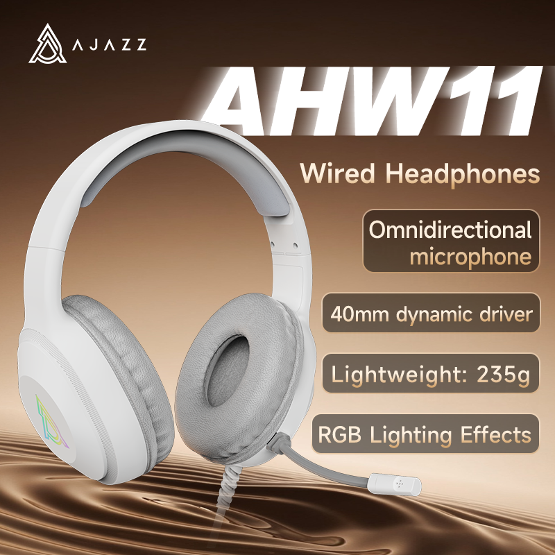 AJAZZ AHW11 Wired Over-Ear Gaming Headset – Virtual 7.1 Surround Sound, Lightweight 235g