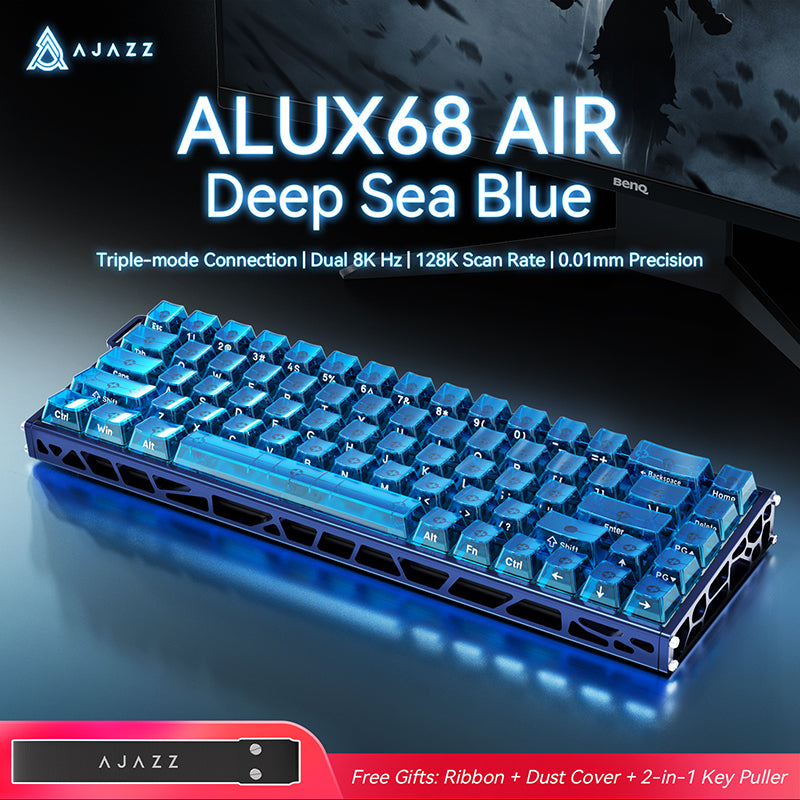 AJAZZ ALUX68 AIR Bingwang Magnetic Switch Dual 8K Mechanical Keyboard 5000mAh Long Battery Life Wired/wireless /2.4G wireless BT 16 Million Color RGBLighting Effect