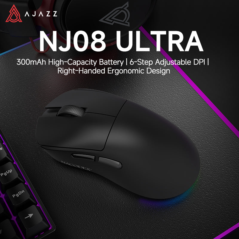 AJAZZ NJ08 ULTRA Wireless Gaming Mouse High-capacity 300mAh
