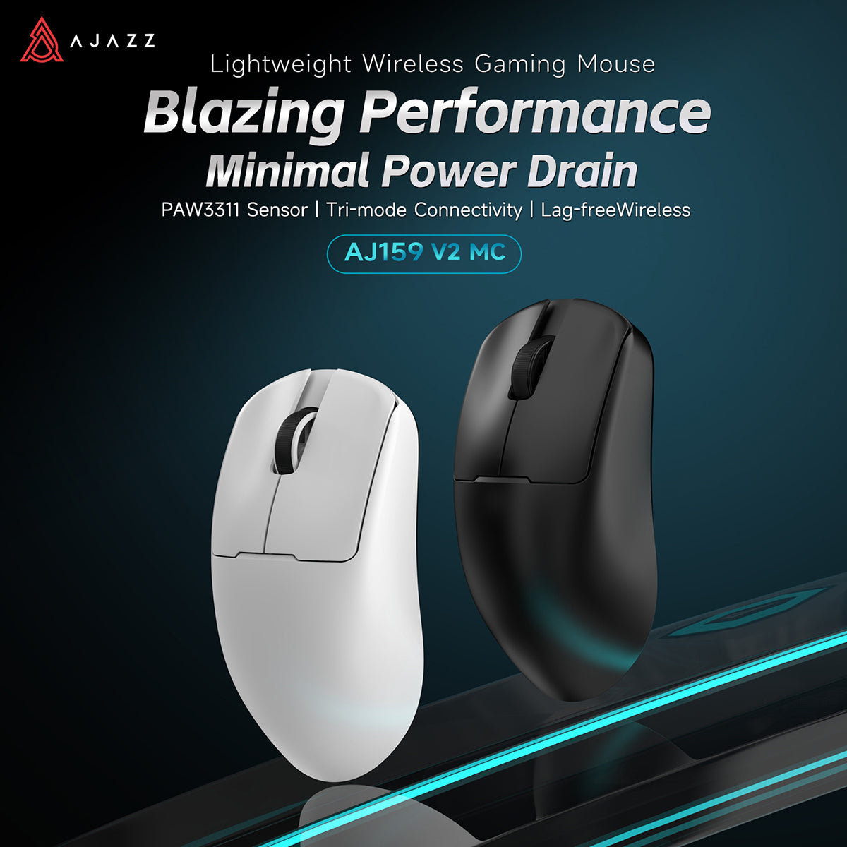 Ajazz AJ159 V2 MC Gaming Wireless Mouse with Professional Competitive Driver and Three Modes