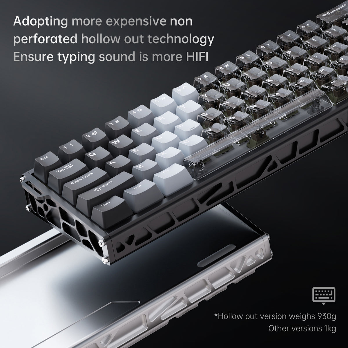 AJAZZ ALUX60 Magnetic Shaft Keyboard Gaming CNC 0.01mm Full Key