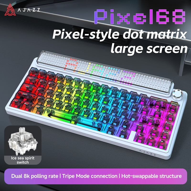 AJAZZ Pixel68 Dot matrix large screen mechanical keyboard | Dual