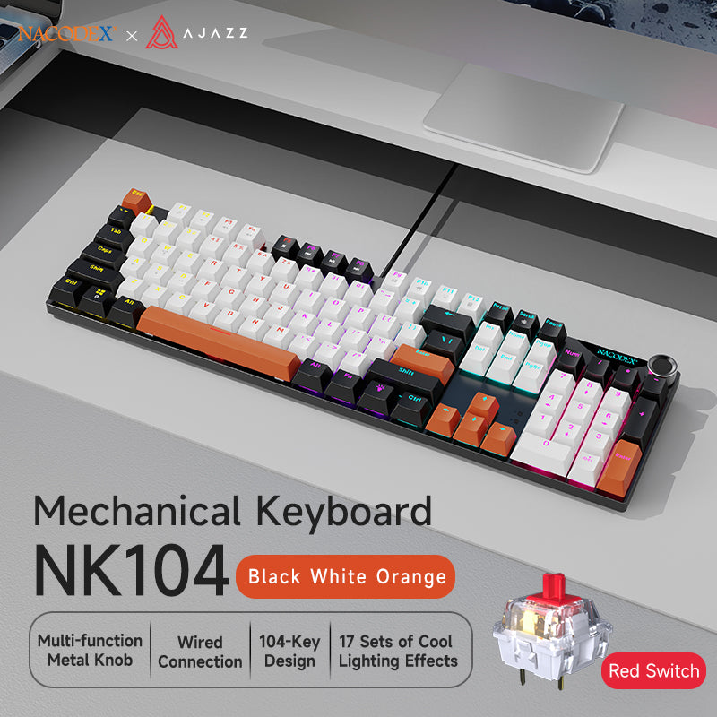 AJAZZ NK104 Full-Size 104 keys Mechanical Keyboard Hot-Swappable