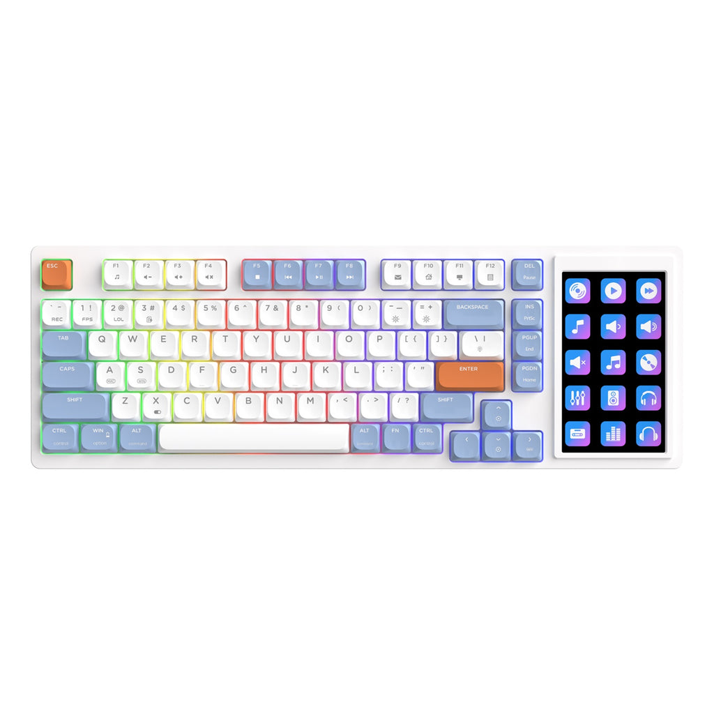 81 key Touch Screen Low Profile Mechanical Keyboard with 4.33inch Large ...
