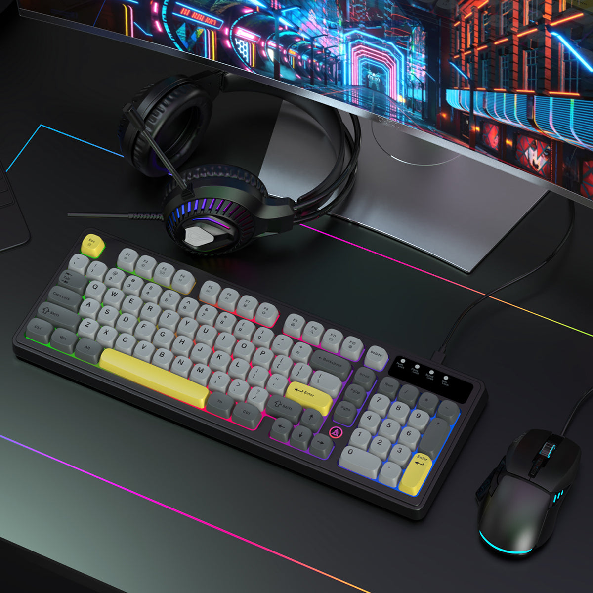 AJAZZ AT120 Three piece set ofe-sports games Cool iridescent