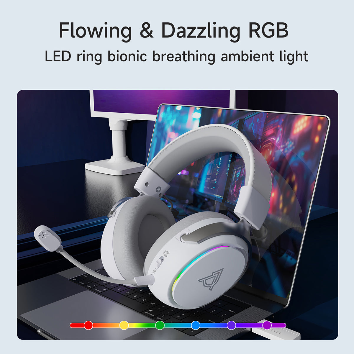 AJAZZ AHM10 MAX Over-Ear Gaming Headset Tri-mode connectivity 143H