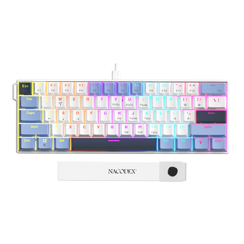 AJAZZ NK61 61-Key Mechanical Keyboard Red switches mixed light hot-swappable wired version