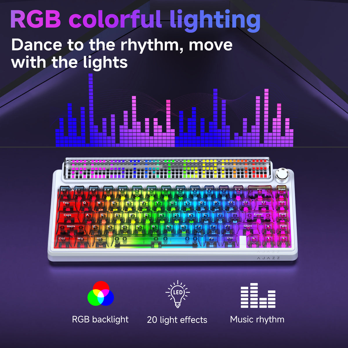 AJAZZ Pixel68 Dot matrix large screen mechanical keyboard | Dual
