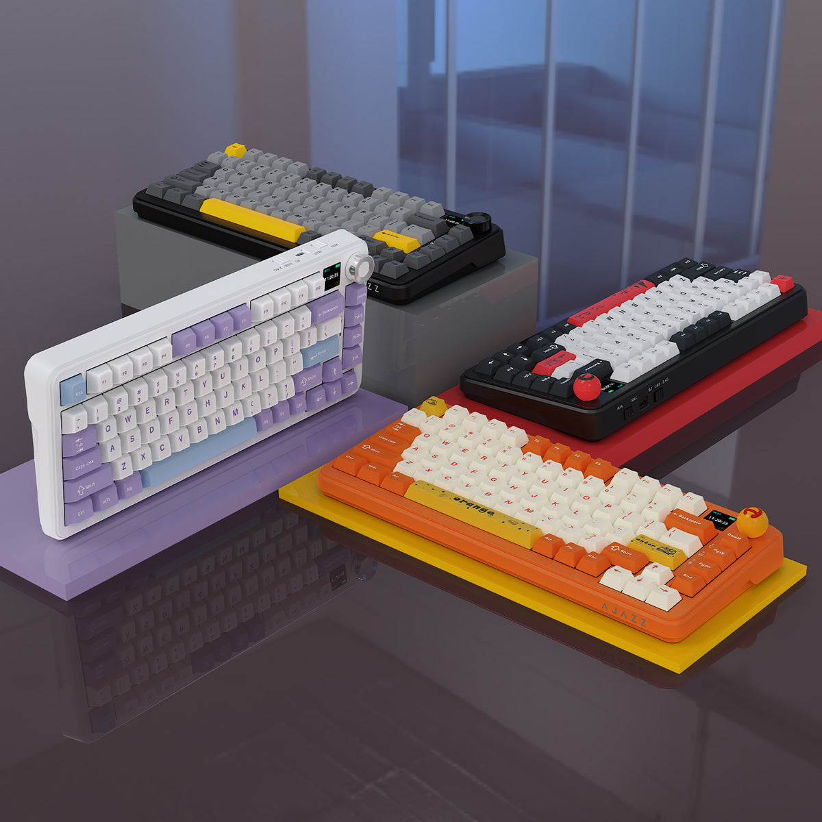 AJAZZ AK820 MAX PLUS Mechanical Keyboard Series with Screen, Three