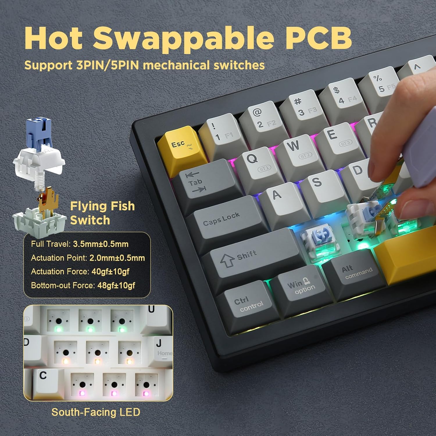 AJAZZ AK650 Mechanical Keyboard TFT Color Display 5000mAh Battery