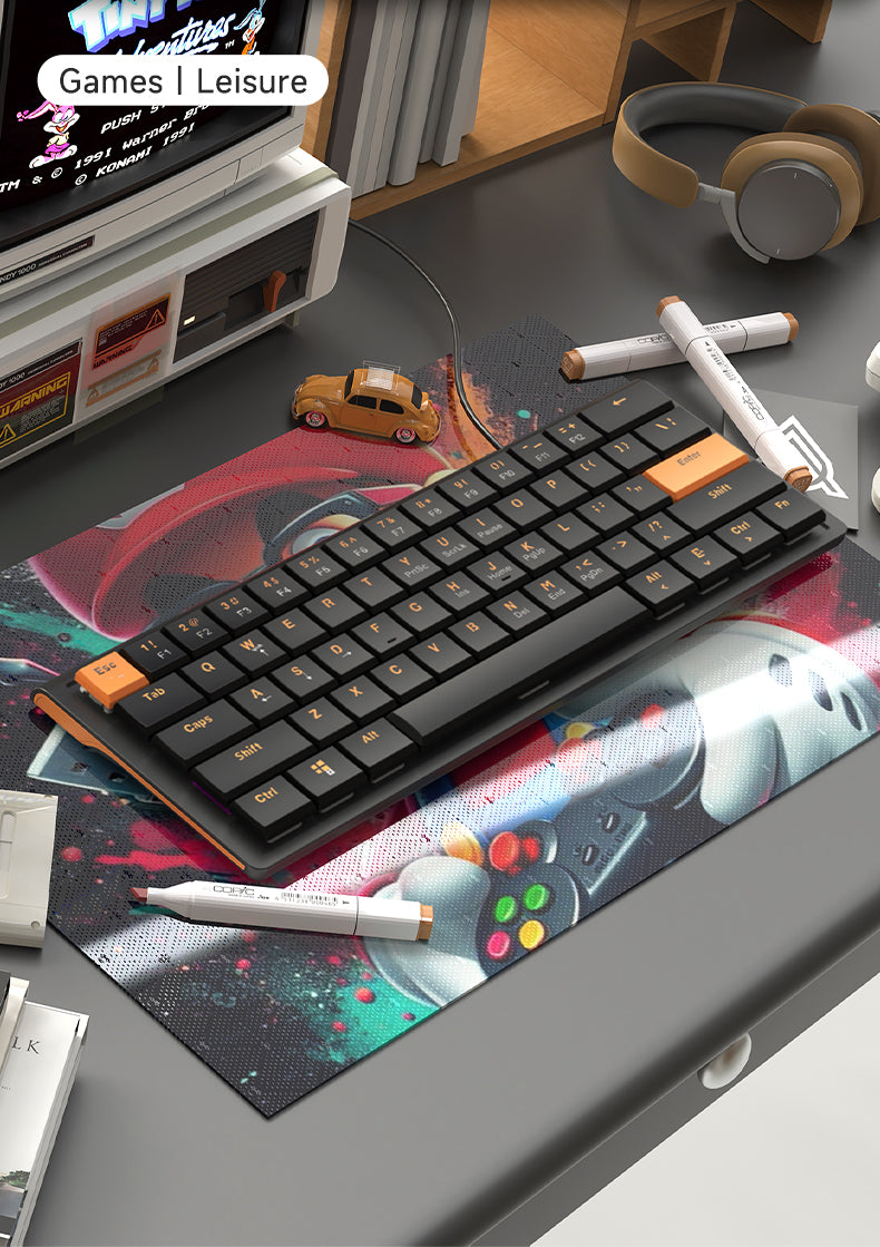 re.★①②郵 丸1012→ネオン系各6種類計12シート AJAZZ NKL61 Wired small column keyboard Mechanical low