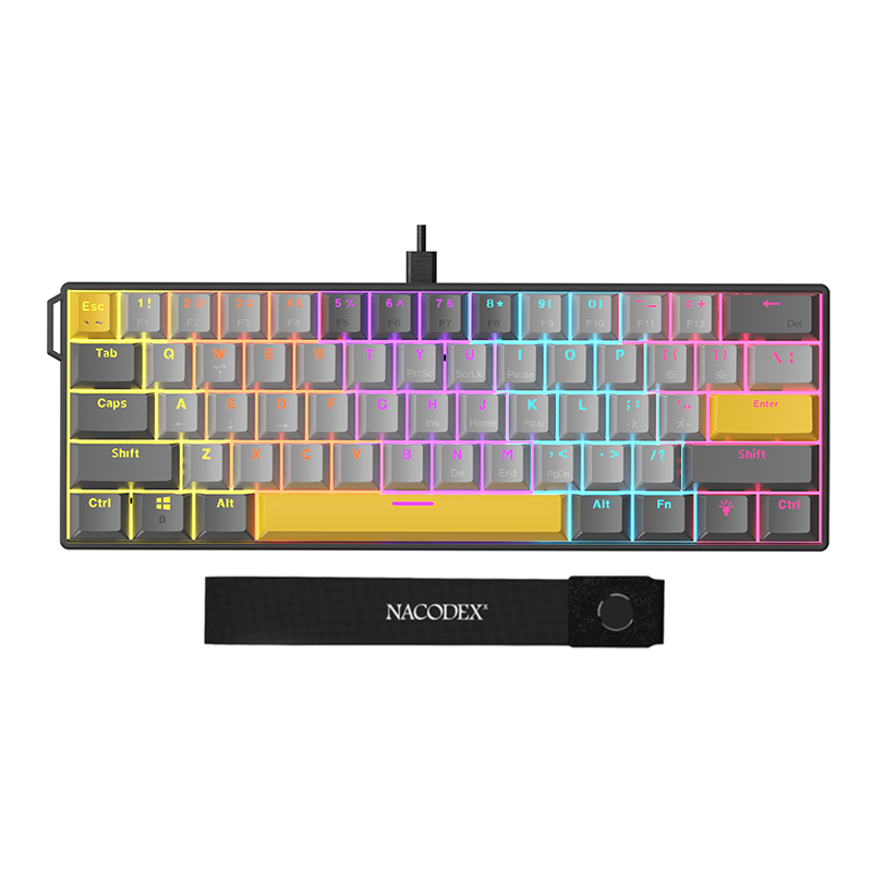 AJAZZ NK61 61-Key Mechanical Keyboard Red switches mixed light hot-swappable wired version