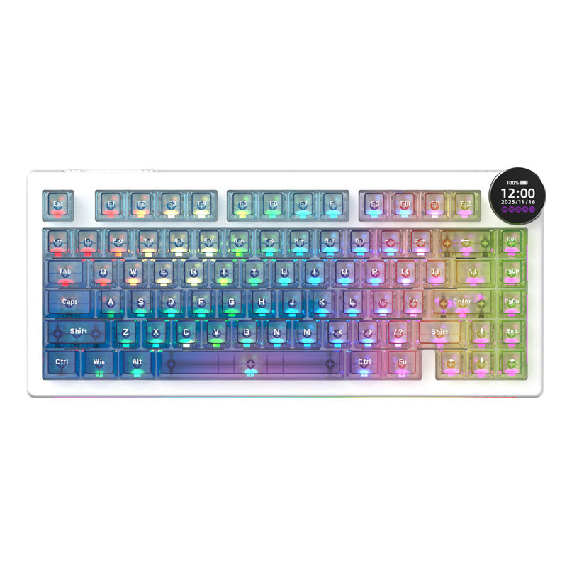AJAZZ AK820 V2/PRO Gaming mechanical keyboard 10000mAh 2.4G/BT/Wired 1k+1K/8k+8K Underglow RGB