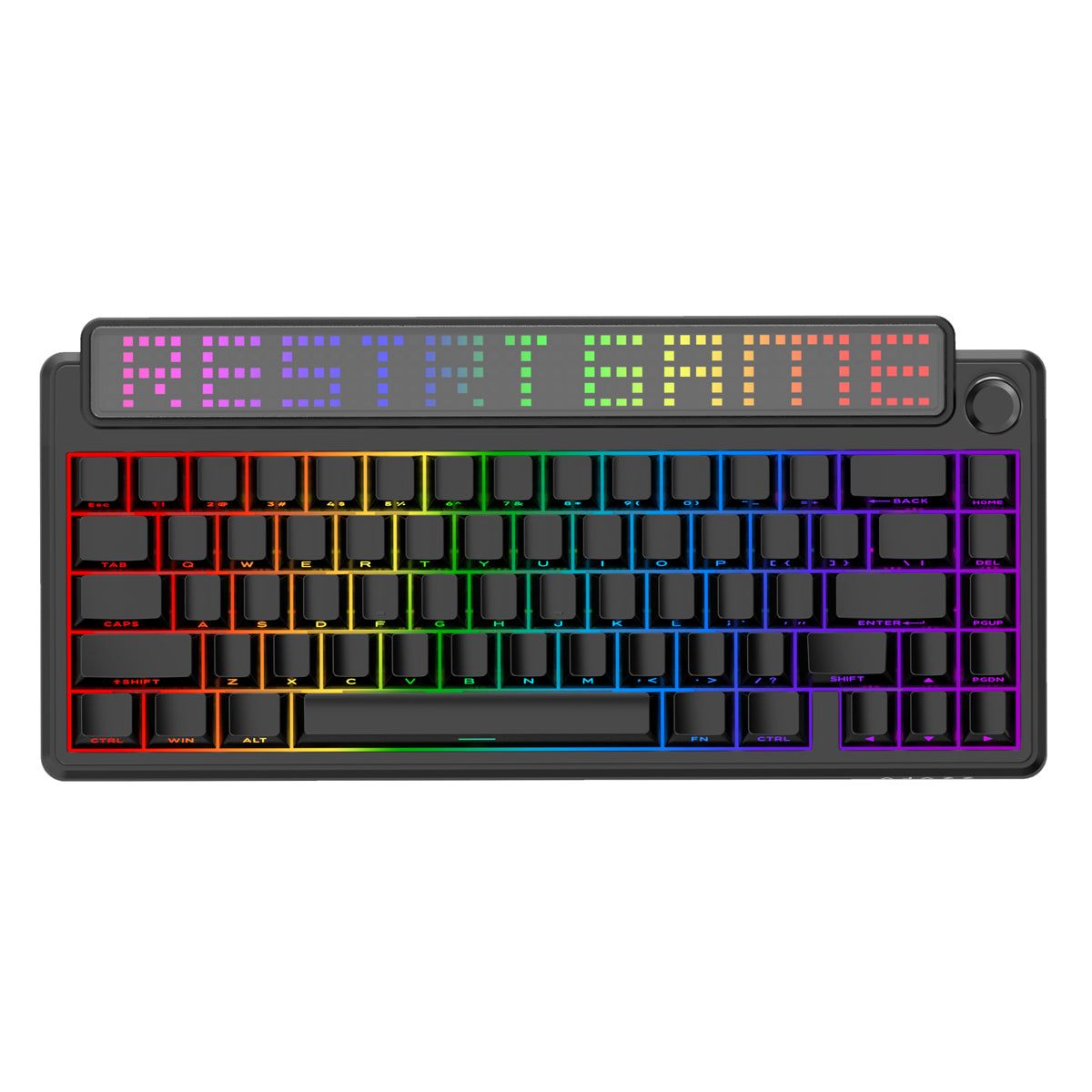AJAZZ Pixel68 Dot matrix large screen mechanical keyboard | Dual 8K polling rate | Wireless Bluetooth 68-key layout  Hot-swappable design 260 LED smart screen 10000mAh large battery
