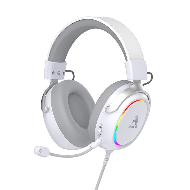 AJAZZZ AHW10 Over-Ear Wired Gaming Headset Virtual 7.1 Surround Sound Plug and Play RGB Lighting Effects