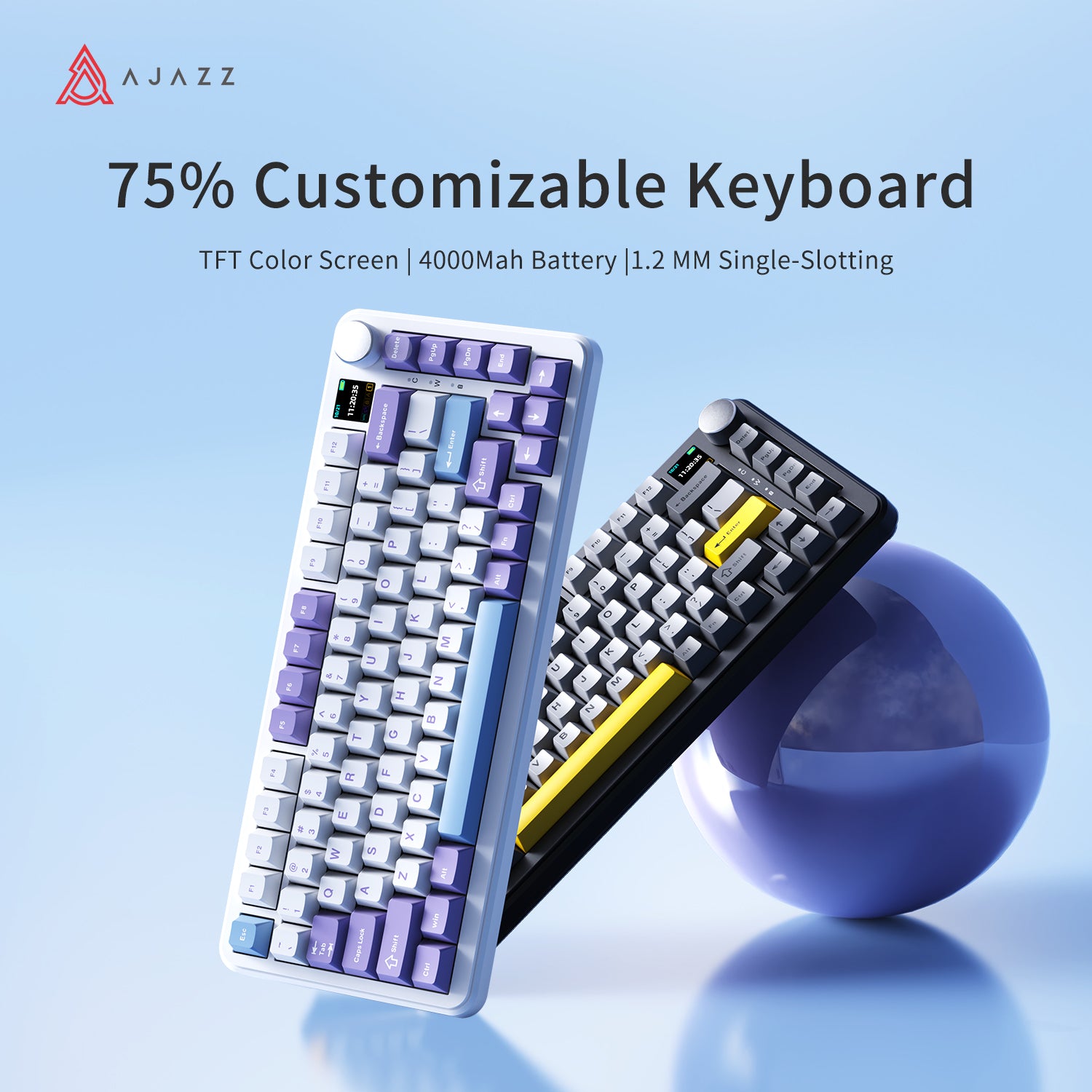AJAZZ AK820 MAX PLUS Mechanical Keyboard Series with Screen, Three