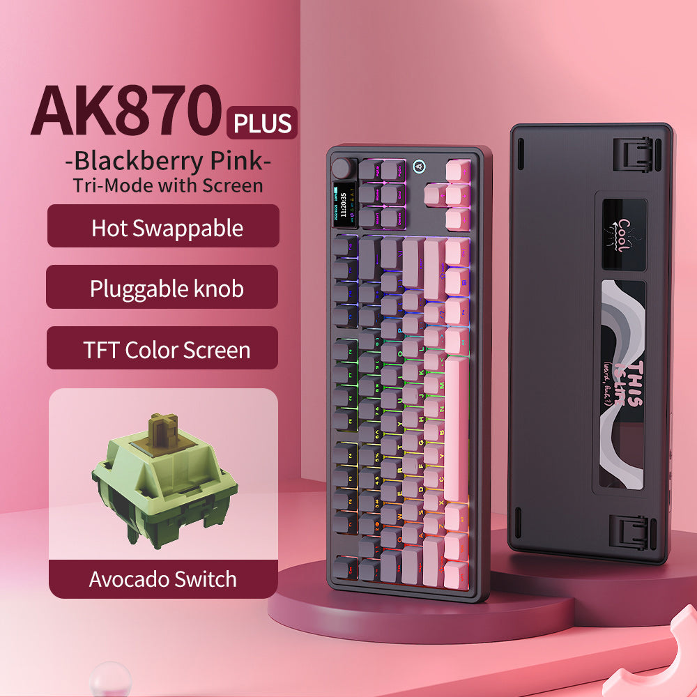 AK870 Plus Keyboard - Compact 87 Keys TKL Design with Hot-Swap