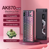 AJAZZ AK870 Plus Gaming Mechanical Keyboard 8000mAh TFT Screen Bluetooth/2.4G Wireless/Wired 5-layer Sound Triple Mode Dampening