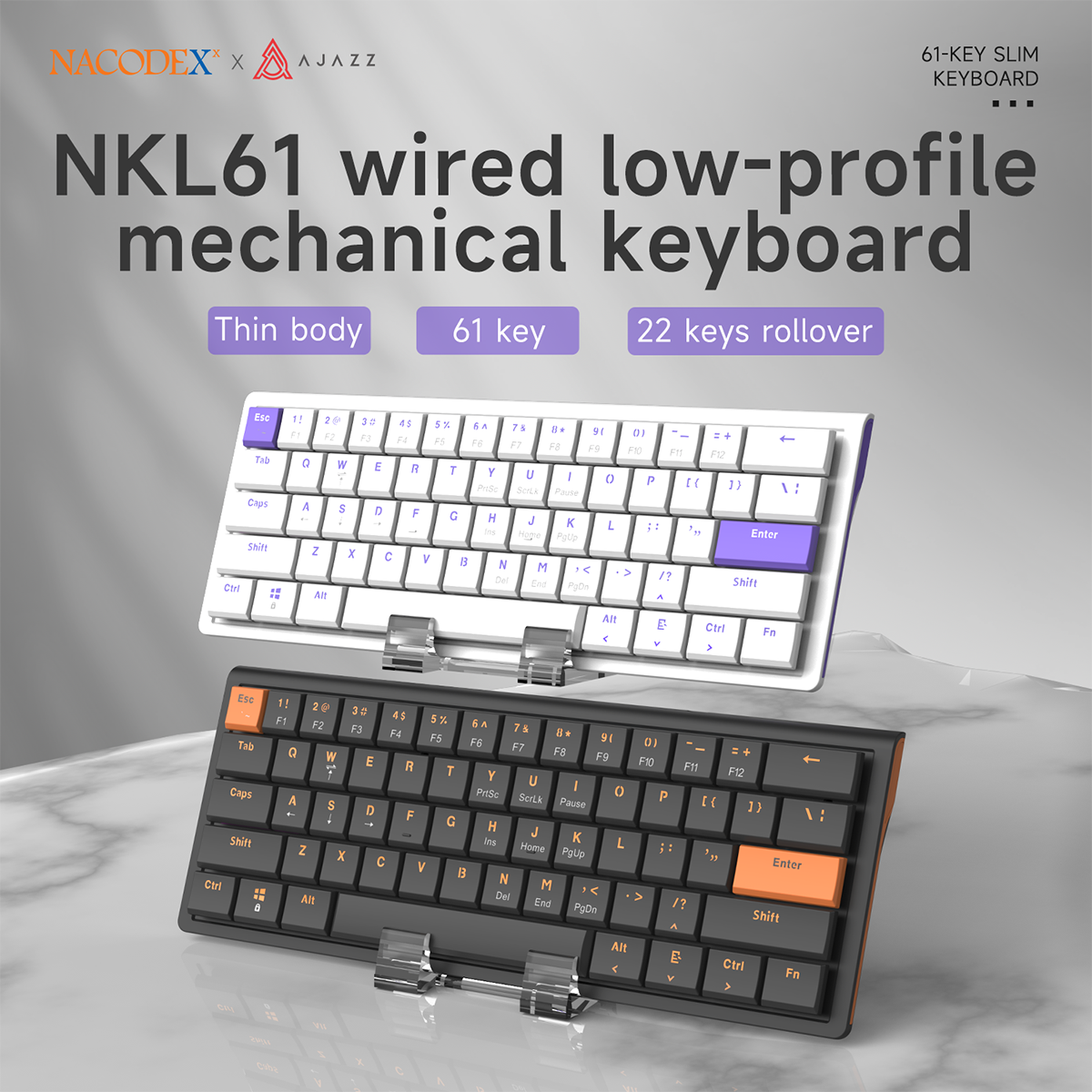 AJAZZ NKL61 Wired small column keyboard Mechanical low AJAZZ NKL61 Wired small column keyboard Mechanical low