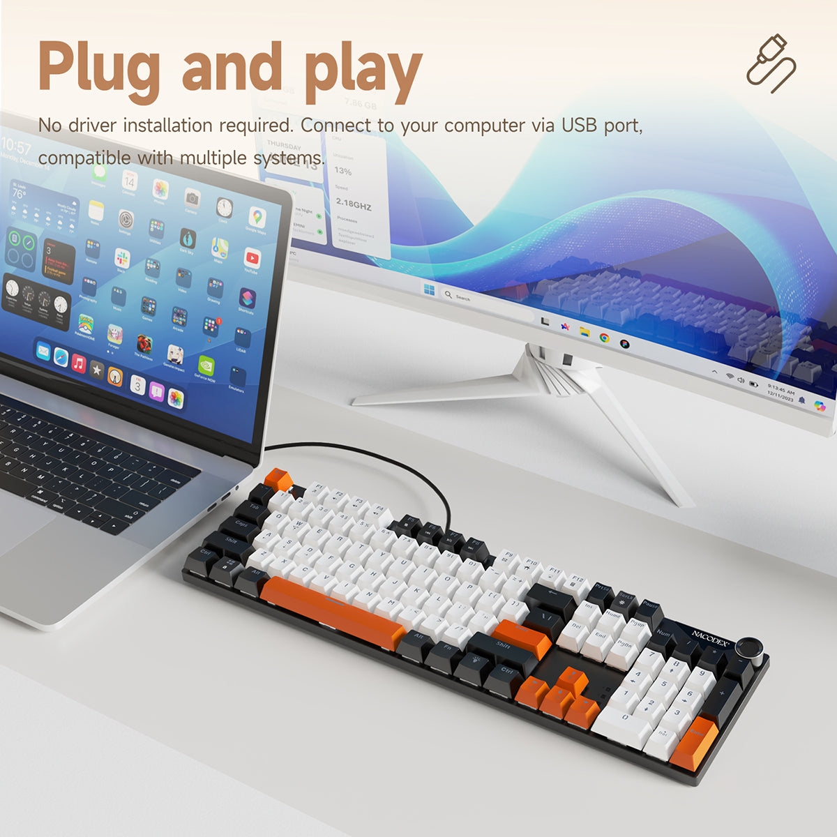 AJAZZ NK104 Full-Size 104 keys Mechanical Keyboard Hot-Swappable