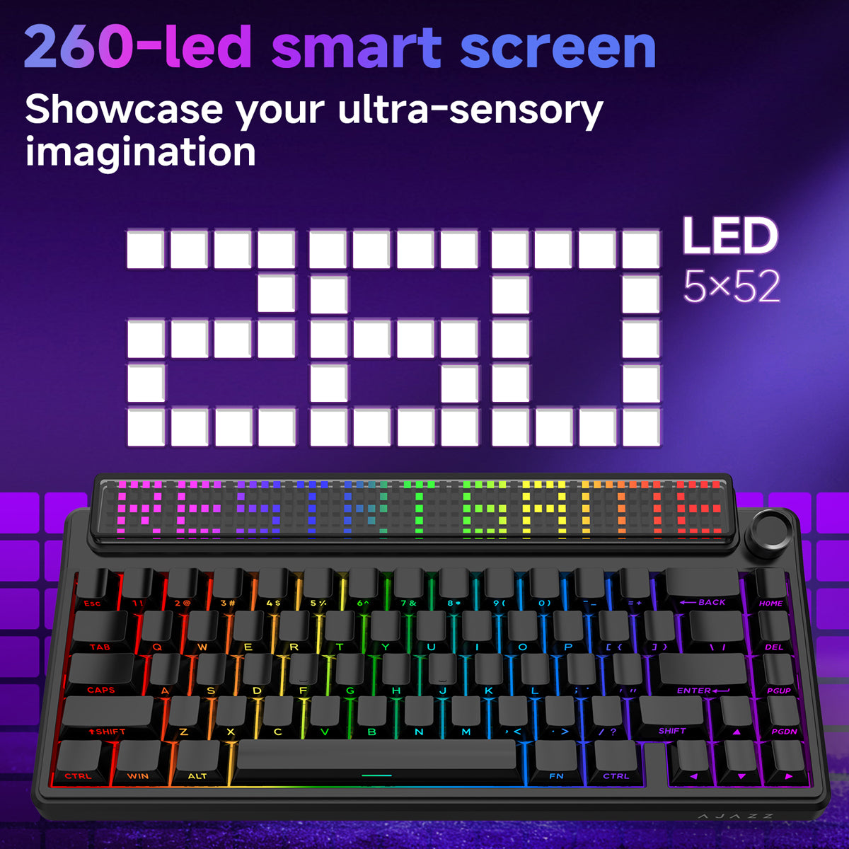 AJAZZ Pixel68 Dot matrix large screen mechanical keyboard | Dual