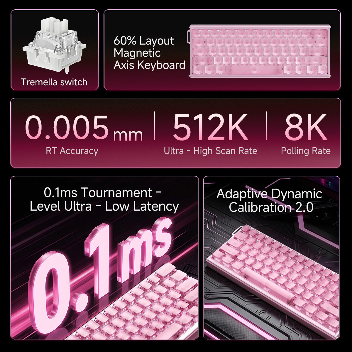 AJAZZ ALUX60 TITAN Full Aluminum MagneticSwitch Keyboard Wired RGB