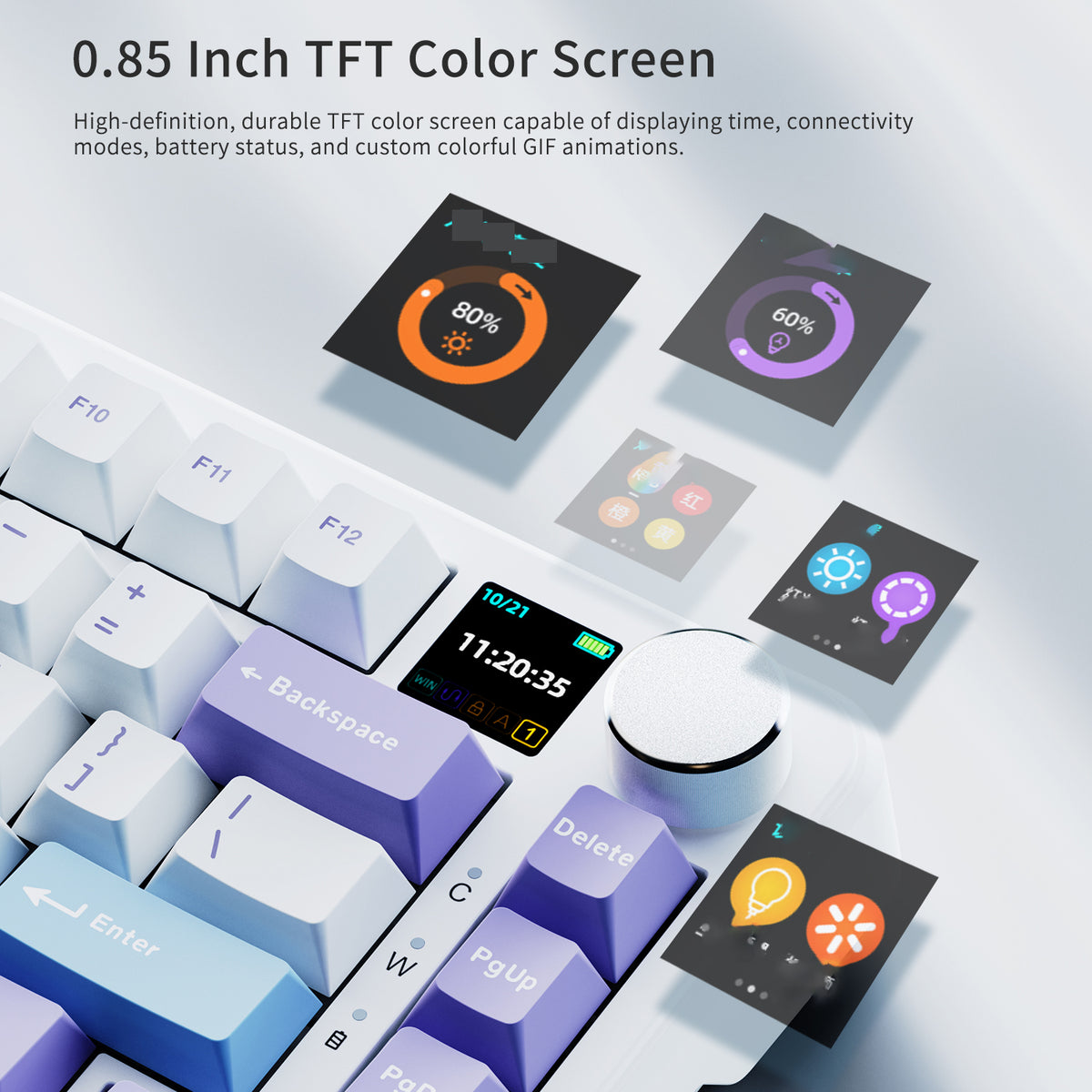 AJAZZ AK820 MAX PLUS Mechanical Keyboard Series with Screen, Three Mod ...